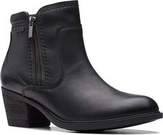 Ботильоны Neva Zip Waterproof Clarks, черная кожа