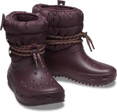 Зимние ботинки Classic Neo Puff Luxe Boot Crocs, цвет Dark Cherry
