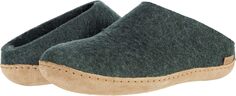 Тапочки Wool Slip-On Leather Outsole Glerups, цвет Forest