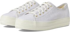 Кроссовки Triple Kick Canvas Keds, цвет Gold Metallic Textile