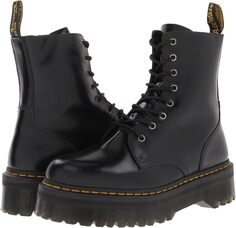 Ботинки на шнуровке Jadon Smooth Leather Platform Boots Dr. Martens, цвет Black Polished Smooth