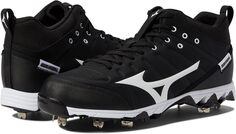 Бутсы 9 Spike Ambition 2 Mid Metal Baseball Cleat Mizuno, цвет Black/White