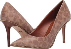 Туфли 85 mm Waverly Pump with Beadchain COACH, цвет Tan Coated Canvas