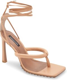 Босоножки Pelia Lace-Up Thong Dress Sandal BCBGMAXAZRIA, цвет Palomino