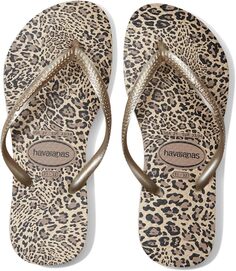 Шлепанцы Slim Animals Flip Flop Sandal Havaianas, цвет Sand Grey/Golden