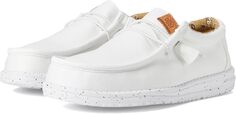 Кроссовки Wally Washed Canvas Slip-On Casual Shoes Hey Dude, белый