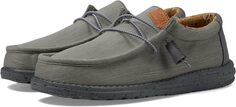 Кроссовки Wally Washed Canvas Slip-On Casual Shoes Hey Dude, цвет Charcoal