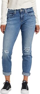 Джинсы Boyfriend Mid-Rise Slim Leg Jeans L27101CAA209 Silver Jeans Co., цвет Indigo