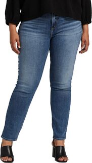 Джинсы Plus Size Most Wanted Mid-Rise Straight Leg Jeans W63413SOC332 Silver Jeans Co., цвет Medium Indigo Wash