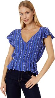 Рубашка на пуговицах с развевающимися рукавами спереди Wrangler, синий