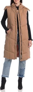 Жилет Hooded Maxi Puffer Vest Avec Les Filles, цвет Camel