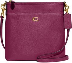 Сумка Cross Grain Leather Kitt COACH, цвет Deep Plum