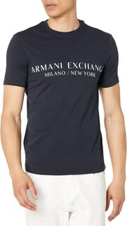 Футболка с логотипом Milano/New York Armani Exchange, темно-синий