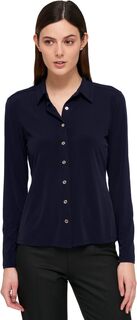 Блуза на пуговицах с длинным рукавом и воротником Tommy Hilfiger, цвет Midnight