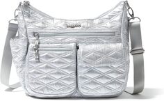 Современная универсальная сумка Baggallini, цвет Silver Metallic Quilt