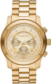 Часы MK9074 - Runway Chronograph Watch Michael Kors, цвет Gold-Tone Stainless Steel