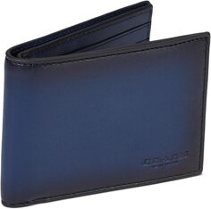 Кошелек Slim Billfold in Burnished Leather COACH, темно-синий