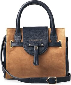 Сумка Mini Windsor Handbag Fairfax and Favor, цвет Tan/Navy