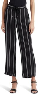 Полосатые атласные брюки до щиколотки LAUREN Ralph Lauren, цвет Black/White