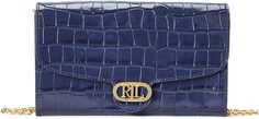 Сумка Embossed Leather Adair Wallet Crossbody LAUREN Ralph Lauren, цвет French Navy