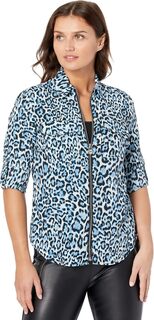 Рубашка на молнии с замком Petite Wildcat MICHAEL Michael Kors, цвет Tide Blue