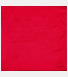 Вышитый шелковый шарф Saint Laurent, красный