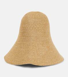 Украшенная шляпа от солнца из рафии Toteme, бежевый