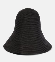 Украшенная шляпа от солнца из рафии Toteme, черный