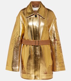Куртка vendals из смесовой шерсти с эффектом металлик Dries Van Noten, золото