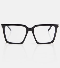 Прямоугольные очки Saint Laurent, черный