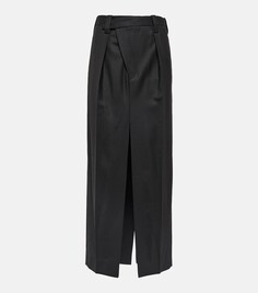 Приталенная юбка макси из смесовой шерсти Victoria Beckham, черный