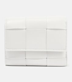 Кожаный кошелек тройного сложения Bottega Veneta, белый