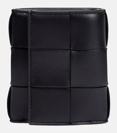 Складной кожаный кошелек Bottega Veneta, черный