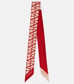 Шелковый шарф toile iconographe Valentino, красный