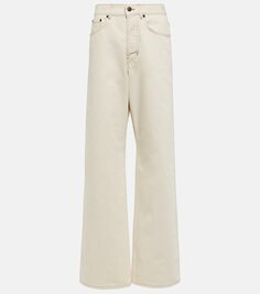 Прямые джинсы с высокой посадкой Dries Van Noten, белый