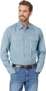 Рубашка 20X Long Sleeve Advanced Comfort Print Wrangler, цвет Teal/Brown