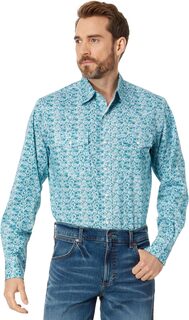 Рубашка 20X Long Sleeve Advanced Comfort Print Wrangler, цвет Teal