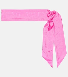 Шелковый шарф с логотипом Valentino, розовый