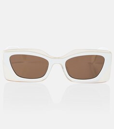 Солнцезащитные очки fendi feel прямоугольной формы Fendi, белый