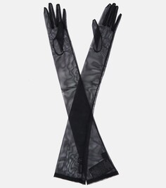 Прозрачные перчатки Saint Laurent, черный