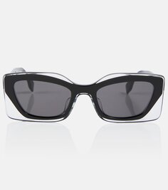 Солнцезащитные очки fendi feel прямоугольной формы Fendi, черный