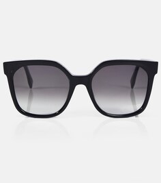 Квадратные солнцезащитные очки с надписью Fendi, черный
