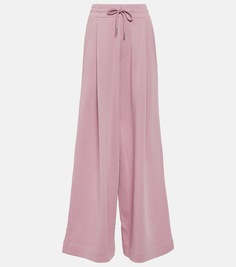 Широкие брюки из хлопка со складками Dries Van Noten, розовый