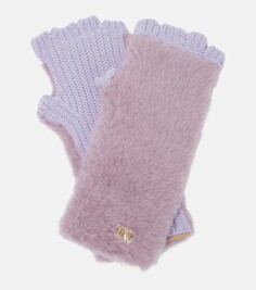 Перчатки без пальцев manny teddy Max Mara, фиолетовый