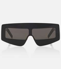 Солнцезащитные очки phleg с плоскими бровями Rick Owens, черный