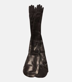 Кожаные перчатки Jil Sander, черный