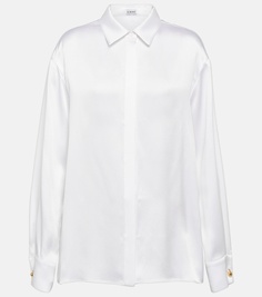 Рубашка из шелкового атласа Loewe, белый