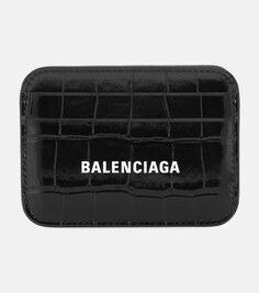 Кожаная визитница на каждый день Balenciaga, черный