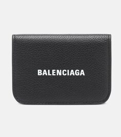 Кожаный кошелек с логотипом Balenciaga, черный