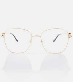 Круглые очки panthère de cartier Cartier Eyewear Collection, металлический